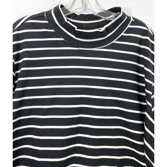 Blair Top Womens 3XL Black‎ White Stripe Long Sleeve Knit Tunic Mock Blouse - Picture 2 of 11